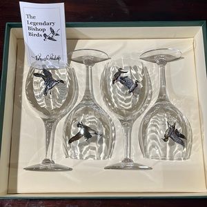 Waterfowl wine glasses by Richard Bishop
